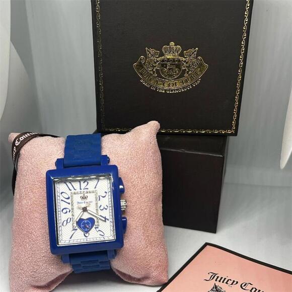 Juicy Couture Accessories - Juicy Couture Cobalt Blue Jelly Strap Watch Crystal Y2K